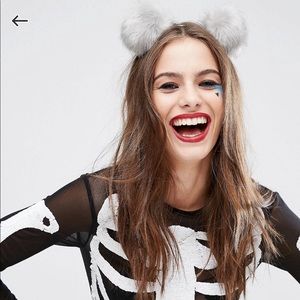 Grey Pom Pom Headband